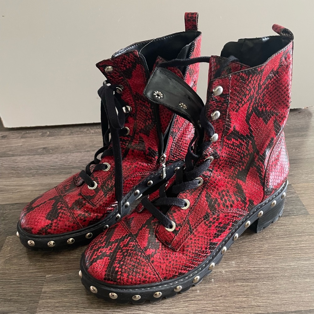 Schutz snakeskin booties